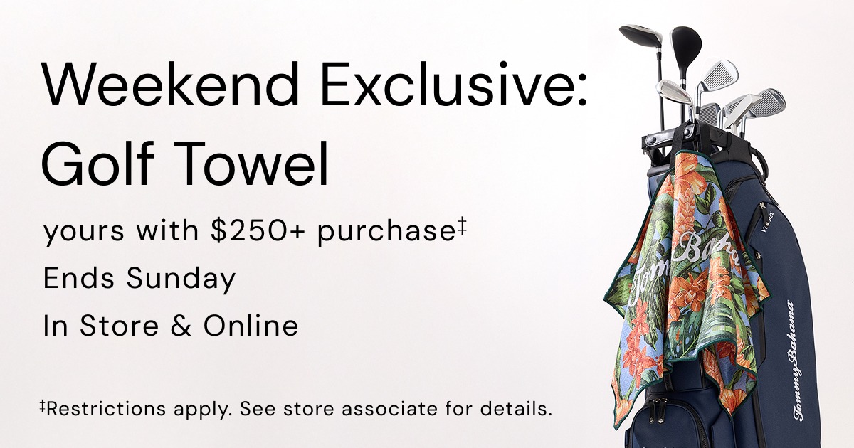Tommy Bahama Weekend Exclusive Golf Towel promotion