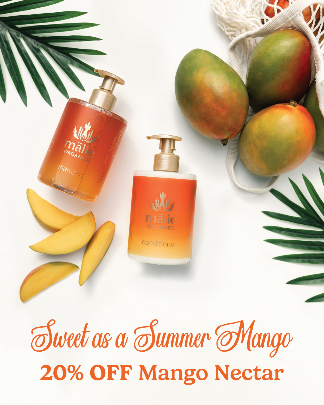 Mālie Mango Nectar Collection 20% off summer mango promotion