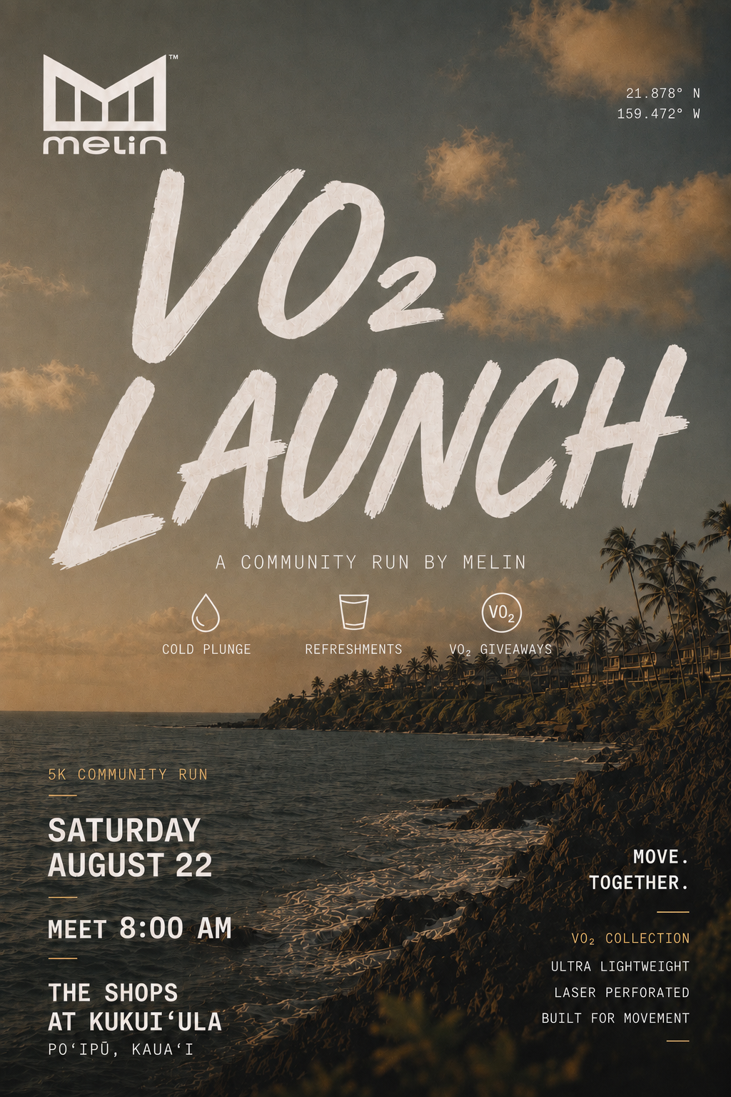 melin VO2 Launch community run at The Shops at Kukuiula